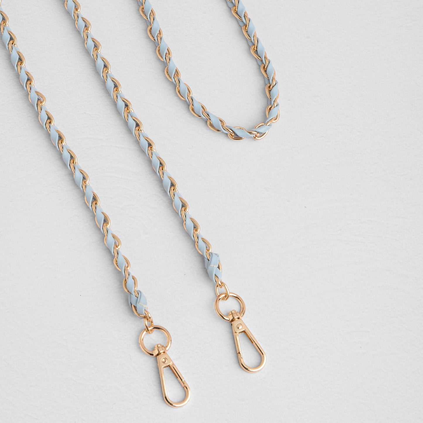 END OF LINE Strap Gold Chain Powder Blue Weave