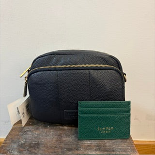 SECONDS Original Bag Navy with Madeira Green Card Holder
