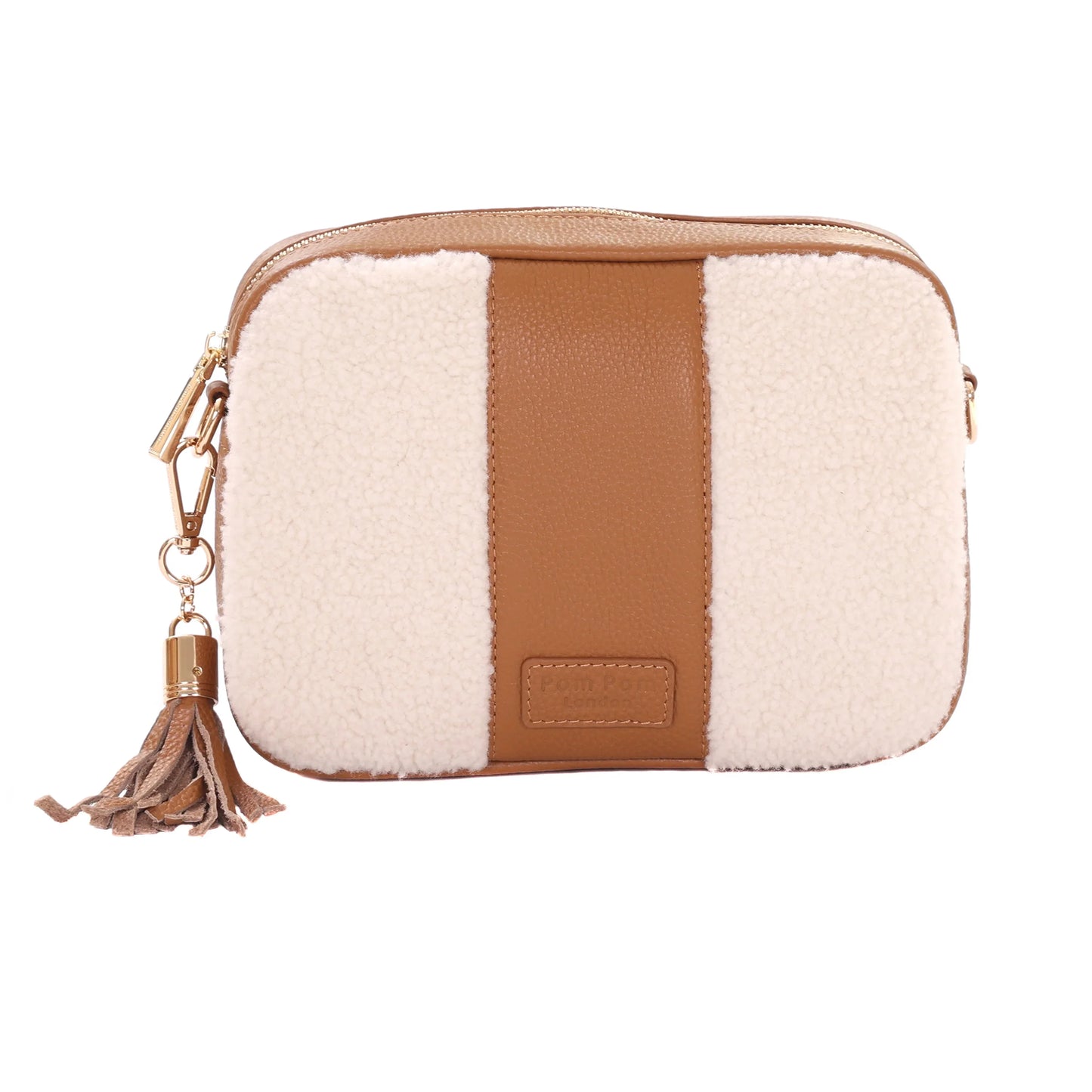 END OF LINE City Faux Fleece & Leather Bag Maple