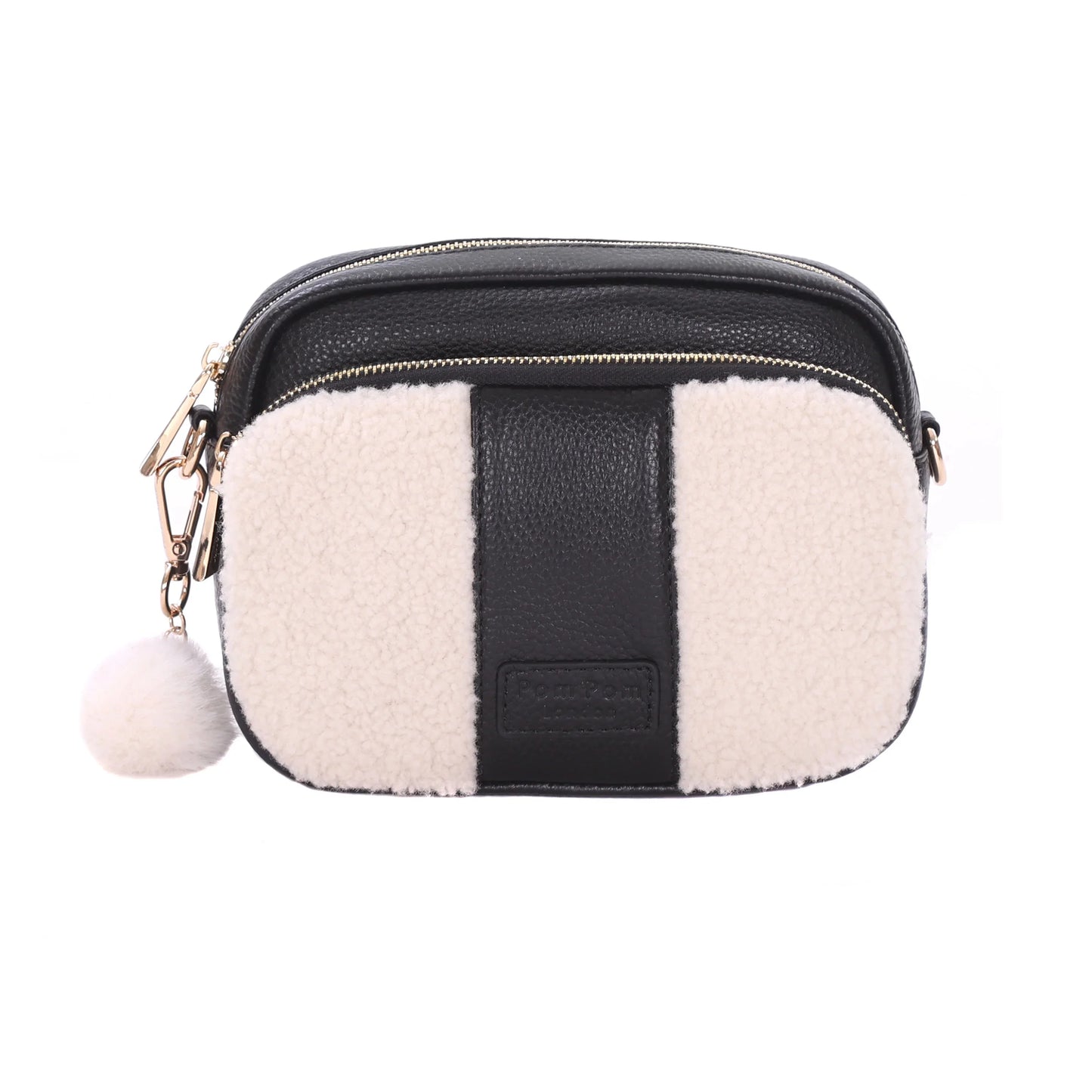 END OF LINE Original Faux Fleece & Leather Bag Black