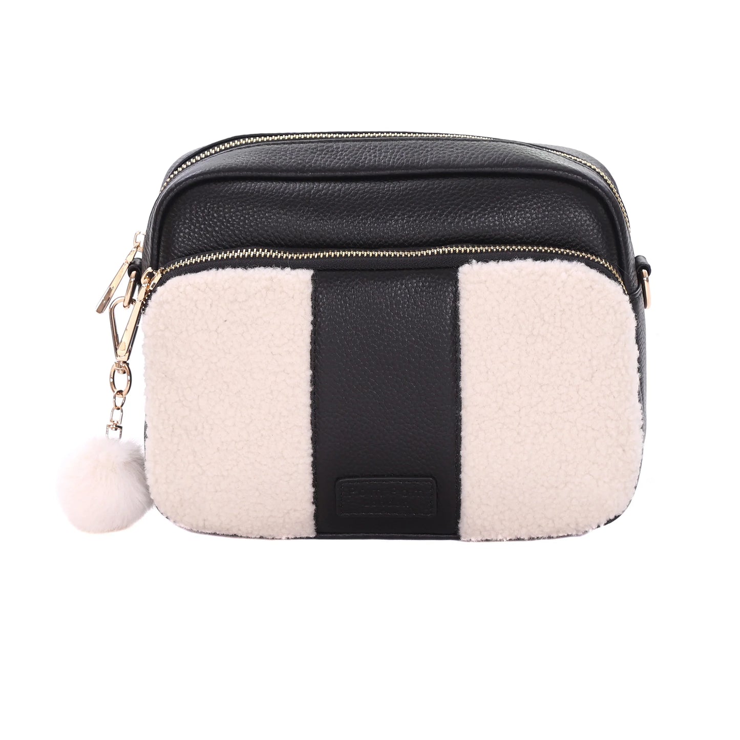 END OF LINE Original Plus Faux Fleece & Leather Bag Black
