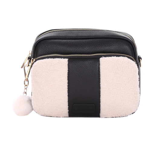 END OF LINE Original Plus Faux Fleece & Leather Bag Black